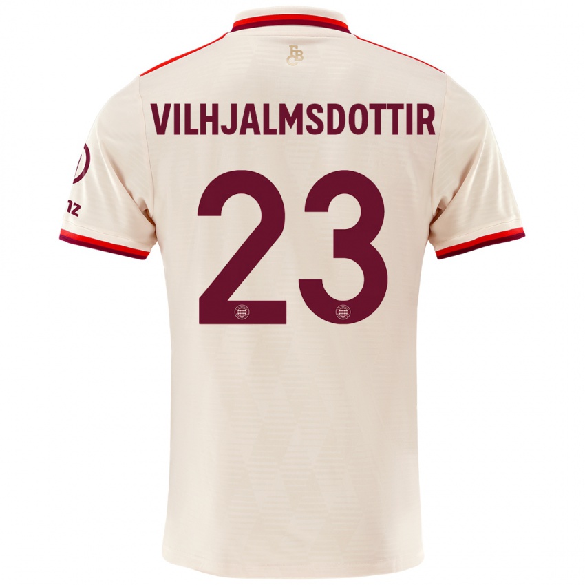 Kinder Karolina Lea Vilhjalmsdottir #23 Leinen Ausweichtrikot Trikot 2024/25 T-Shirt