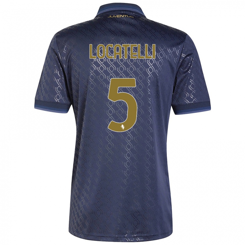 Kinder Manuel Locatelli #5 Marineblau Ausweichtrikot Trikot 2024/25 T-Shirt