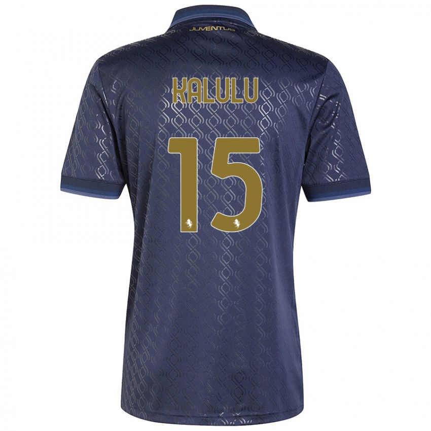 Kinder Pierre Kalulu #15 Marineblau Ausweichtrikot Trikot 2024/25 T-Shirt