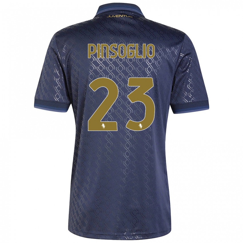 Kinder Carlo Pinsoglio #23 Marineblau Ausweichtrikot Trikot 2024/25 T-Shirt