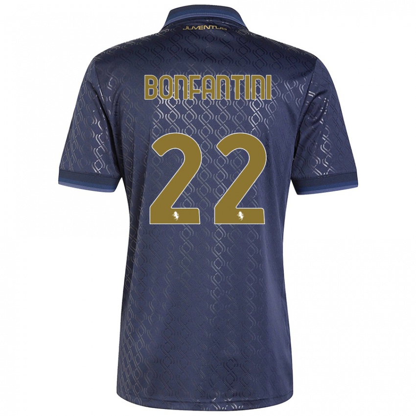 Kinder Agnese Bonfantini #22 Marineblau Ausweichtrikot Trikot 2024/25 T-Shirt