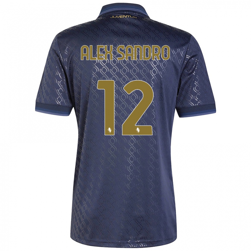 Kinder Alex Sandro #12 Marineblau Ausweichtrikot Trikot 2024/25 T-Shirt