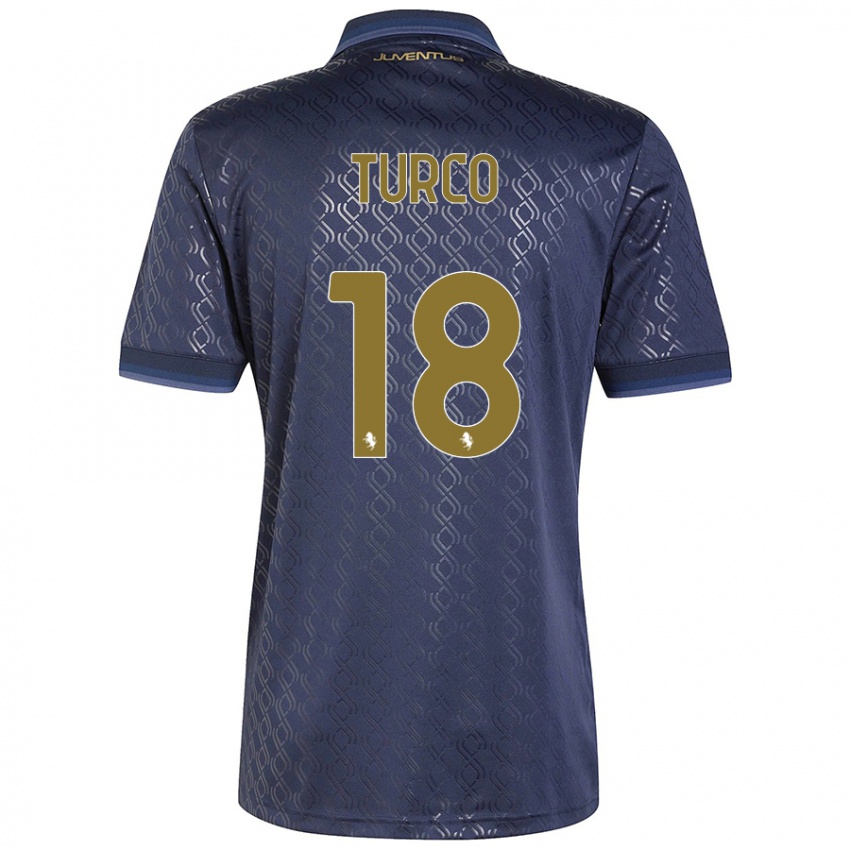 Kinder Nicolo Turco #18 Marineblau Ausweichtrikot Trikot 2024/25 T-Shirt