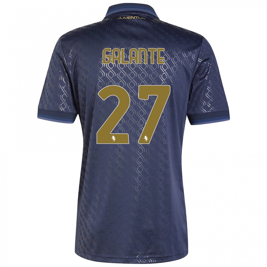 Kinder Tommaso Galante #27 Marineblau Ausweichtrikot Trikot 2024/25 T-Shirt