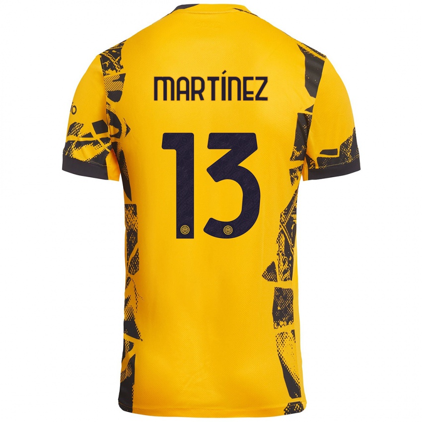 Kinder Josep Martínez #13 Gold Schwarz Ausweichtrikot Trikot 2024/25 T-Shirt