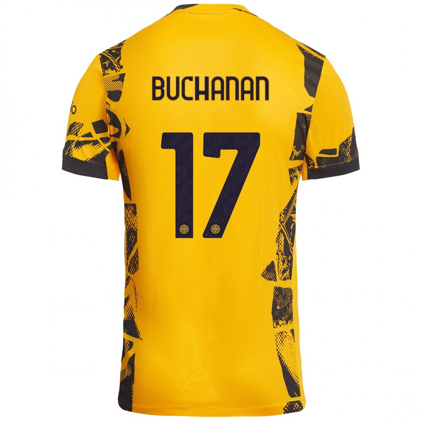 Kinder Tajon Buchanan #17 Gold Schwarz Ausweichtrikot Trikot 2024/25 T-Shirt