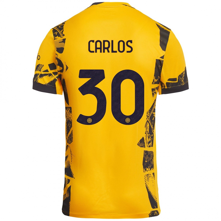 Kinder Carlos Augusto #30 Gold Schwarz Ausweichtrikot Trikot 2024/25 T-Shirt