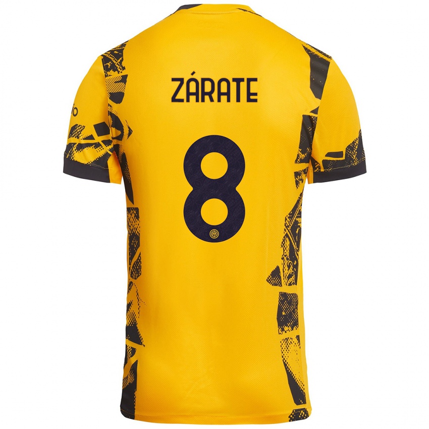 Kinder Dilan Zárate #8 Gold Schwarz Ausweichtrikot Trikot 2024/25 T-Shirt