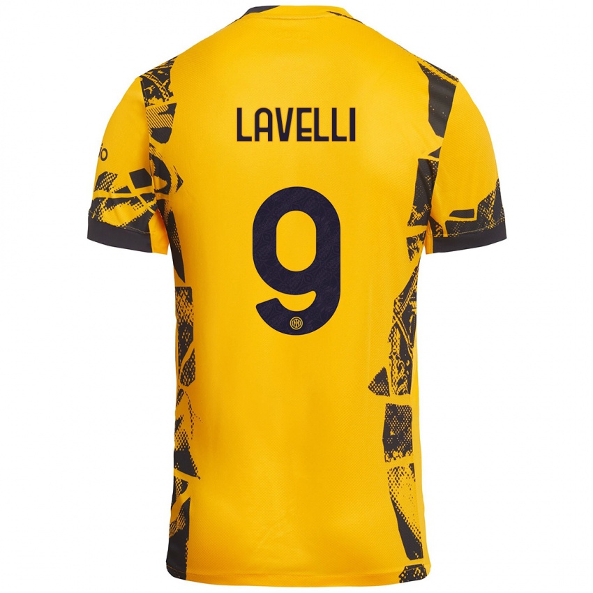 Kinder Matteo Lavelli #9 Gold Schwarz Ausweichtrikot Trikot 2024/25 T-Shirt