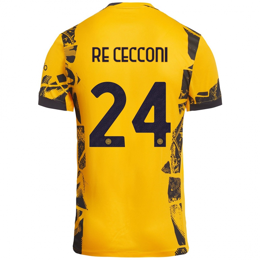 Kinder Gabriele Re Cecconi #24 Gold Schwarz Ausweichtrikot Trikot 2024/25 T-Shirt