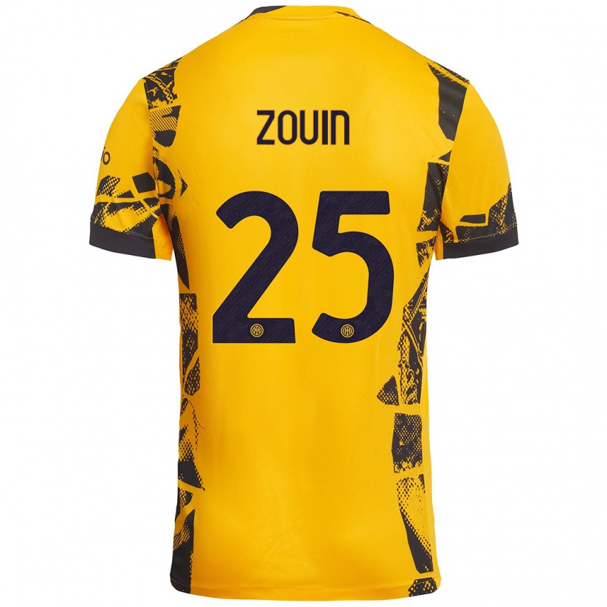 Kinder Aymen Zouin #25 Gold Schwarz Ausweichtrikot Trikot 2024/25 T-Shirt