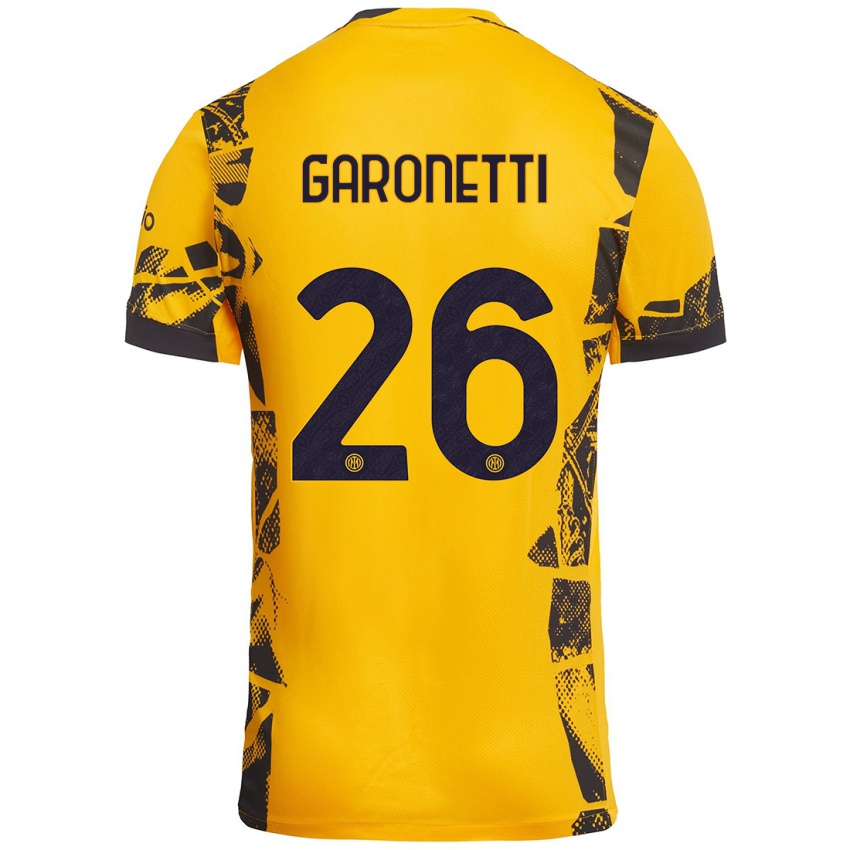 Kinder Gabriele Garonetti #26 Gold Schwarz Ausweichtrikot Trikot 2024/25 T-Shirt