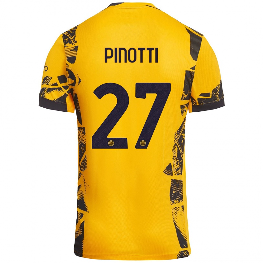 Kinder Manuel Pinotti #27 Gold Schwarz Ausweichtrikot Trikot 2024/25 T-Shirt