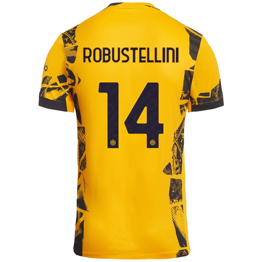 Kinder Chiara Robustellini #14 Gold Schwarz Ausweichtrikot Trikot 2024/25 T-Shirt