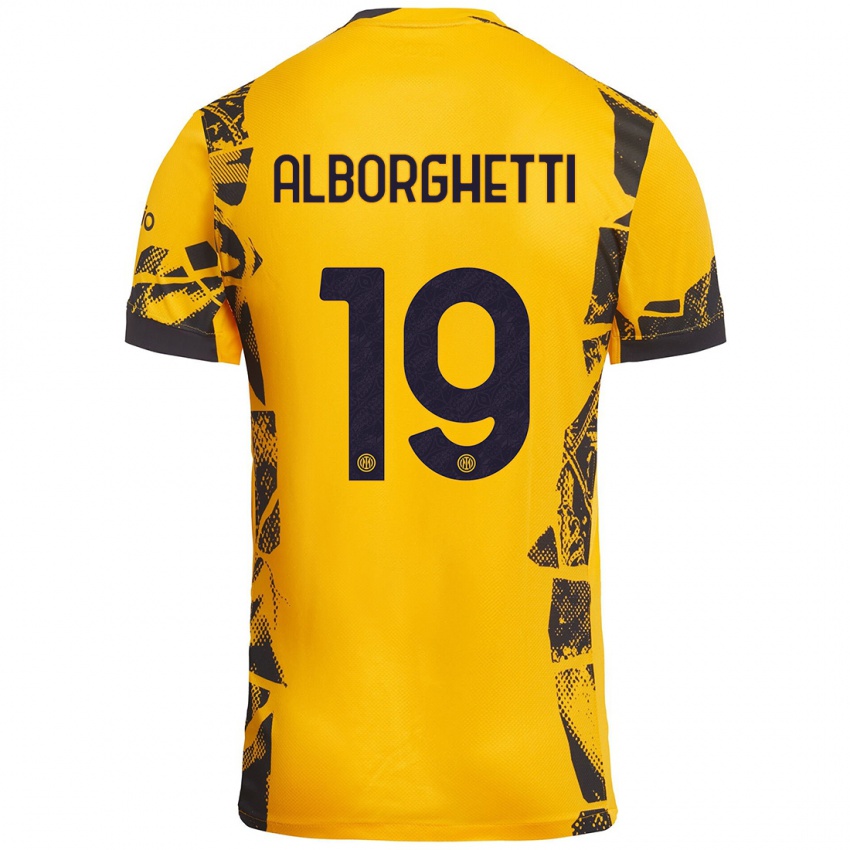 Kinder Lisa Alborghetti #19 Gold Schwarz Ausweichtrikot Trikot 2024/25 T-Shirt