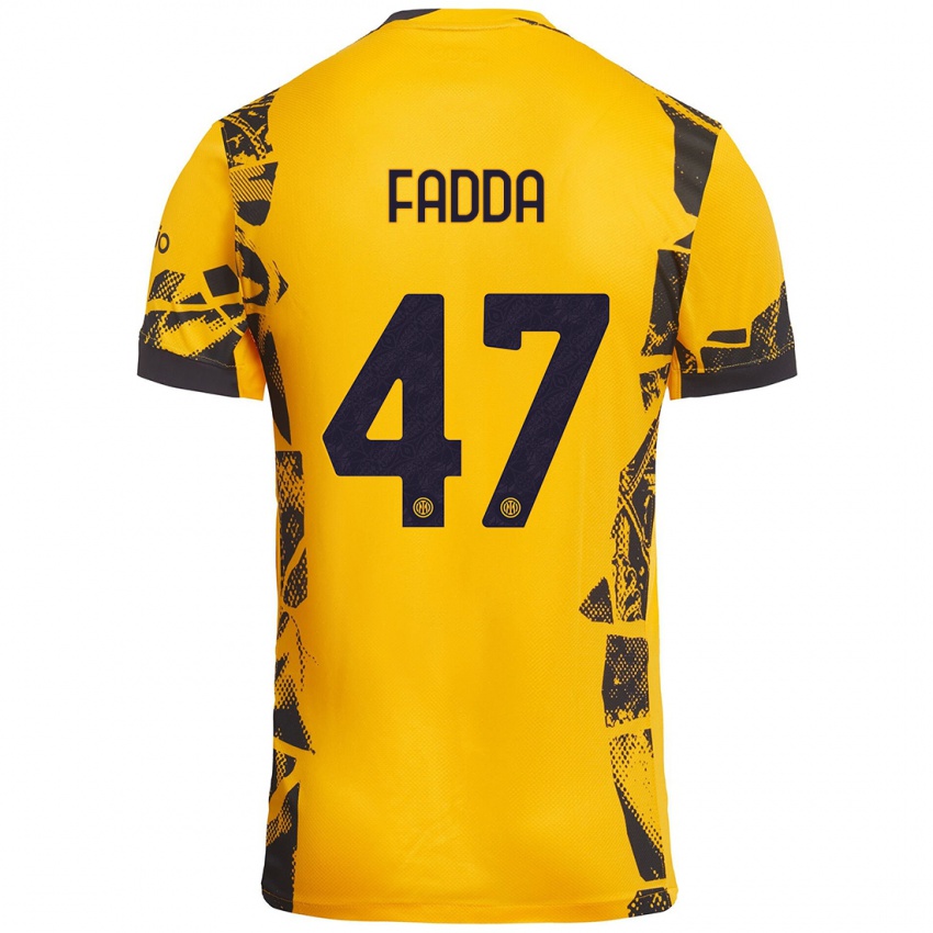 Kinder Paola Fadda #47 Gold Schwarz Ausweichtrikot Trikot 2024/25 T-Shirt