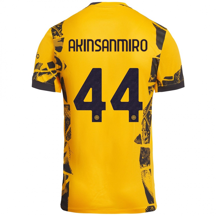 Kinder Ebenezer Akinsanmiro #44 Gold Schwarz Ausweichtrikot Trikot 2024/25 T-Shirt