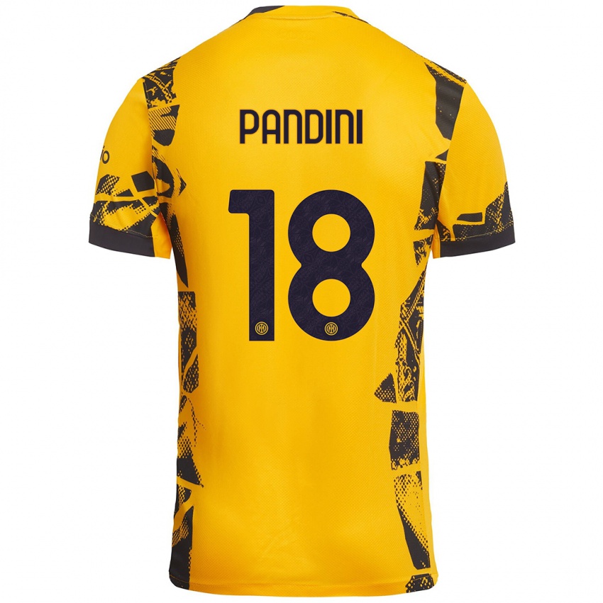 Kinder Marta Pandini #18 Gold Schwarz Ausweichtrikot Trikot 2024/25 T-Shirt