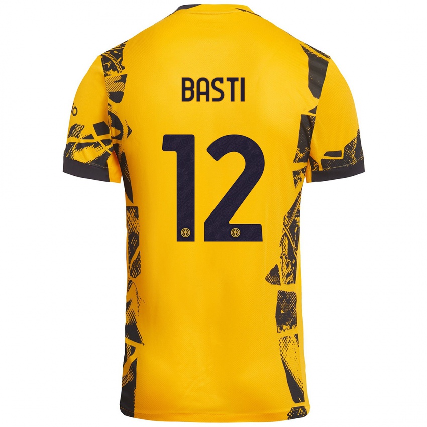 Kinder Matteo Basti #12 Gold Schwarz Ausweichtrikot Trikot 2024/25 T-Shirt