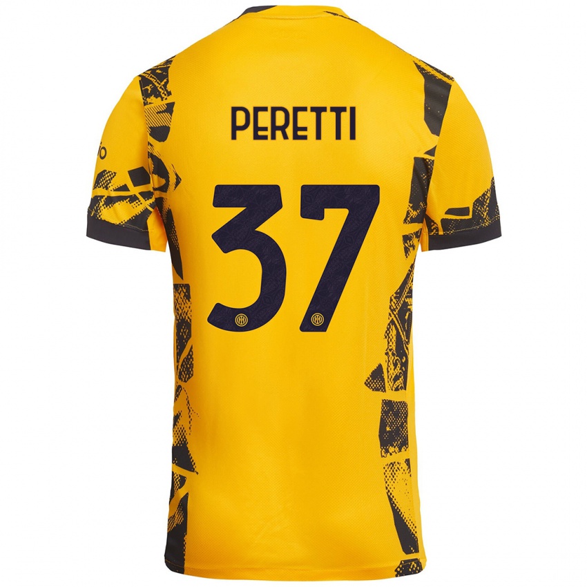 Kinder Lorenzo Peretti #37 Gold Schwarz Ausweichtrikot Trikot 2024/25 T-Shirt