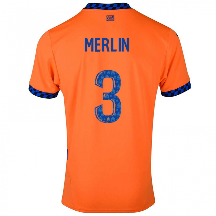 Kinder Quentin Merlin #3 Orange Dunkelblau Ausweichtrikot Trikot 2024/25 T-Shirt