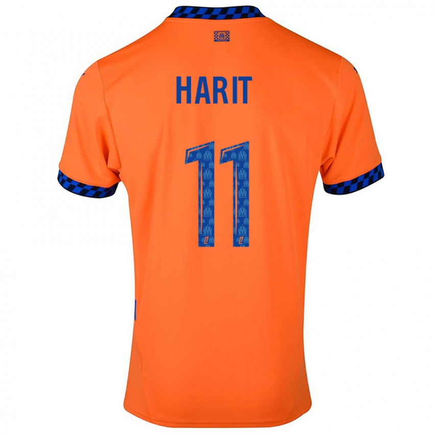 Kinder Amine Harit #11 Orange Dunkelblau Ausweichtrikot Trikot 2024/25 T-Shirt