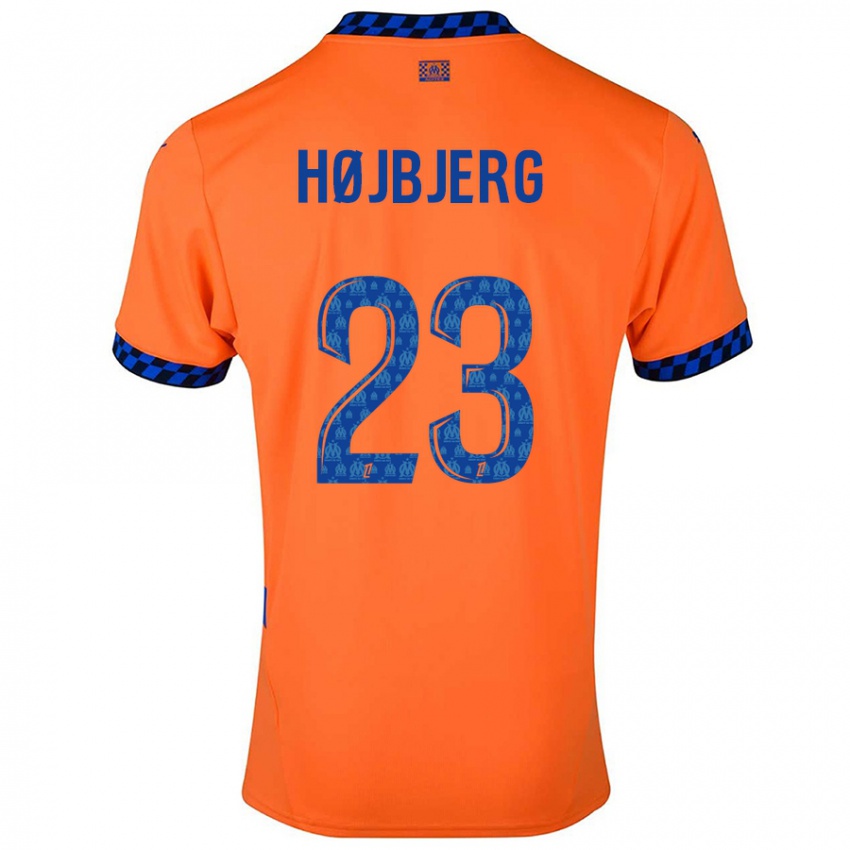 Kinder Pierre Emile Hojbjerg #23 Orange Dunkelblau Ausweichtrikot Trikot 2024/25 T-Shirt