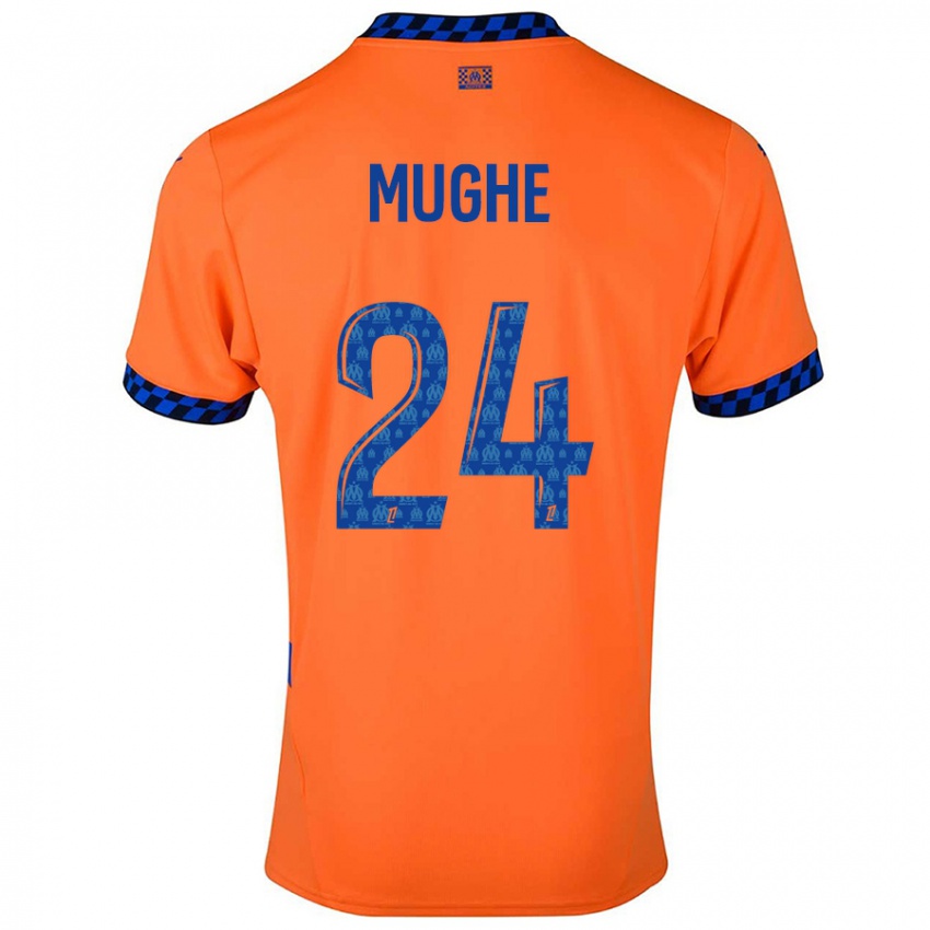 Kinder François Mughe #24 Orange Dunkelblau Ausweichtrikot Trikot 2024/25 T-Shirt