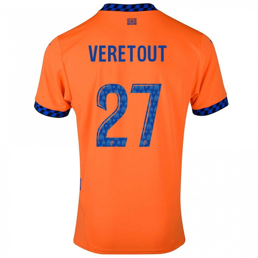 Kinder Jordan Veretout #27 Orange Dunkelblau Ausweichtrikot Trikot 2024/25 T-Shirt