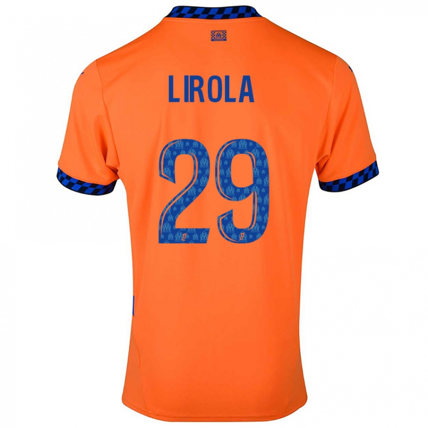 Kinder Pol Lirola #29 Orange Dunkelblau Ausweichtrikot Trikot 2024/25 T-Shirt