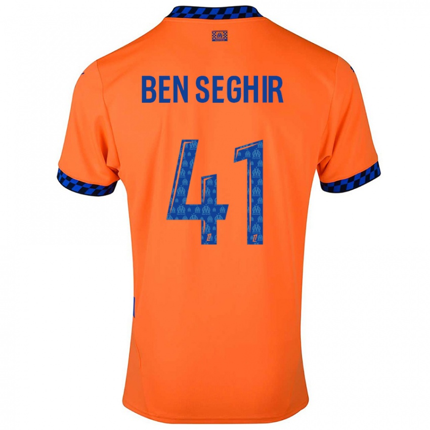 Kinder Salim Ben Seghir #41 Orange Dunkelblau Ausweichtrikot Trikot 2024/25 T-Shirt