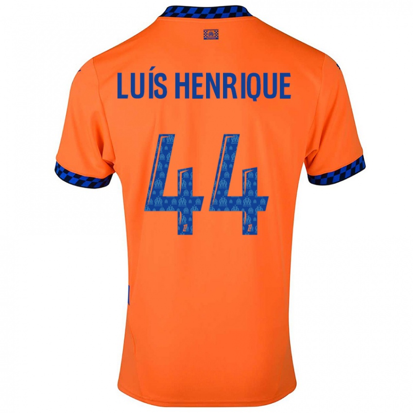 Kinder Luis Henrique #44 Orange Dunkelblau Ausweichtrikot Trikot 2024/25 T-Shirt