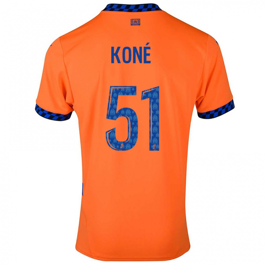 Kinder Ismaël Koné #51 Orange Dunkelblau Ausweichtrikot Trikot 2024/25 T-Shirt