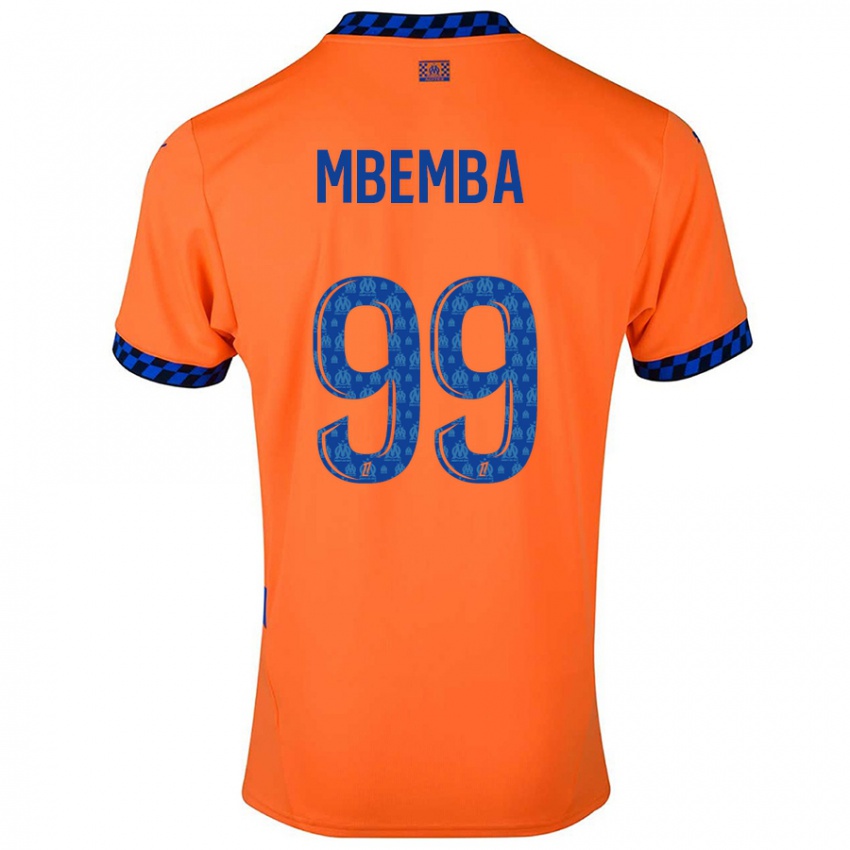 Kinder Chancel Mbemba #99 Orange Dunkelblau Ausweichtrikot Trikot 2024/25 T-Shirt