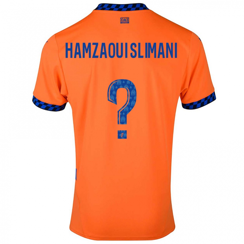 Kinder Hilan Hamzaoui Slimani #0 Orange Dunkelblau Ausweichtrikot Trikot 2024/25 T-Shirt