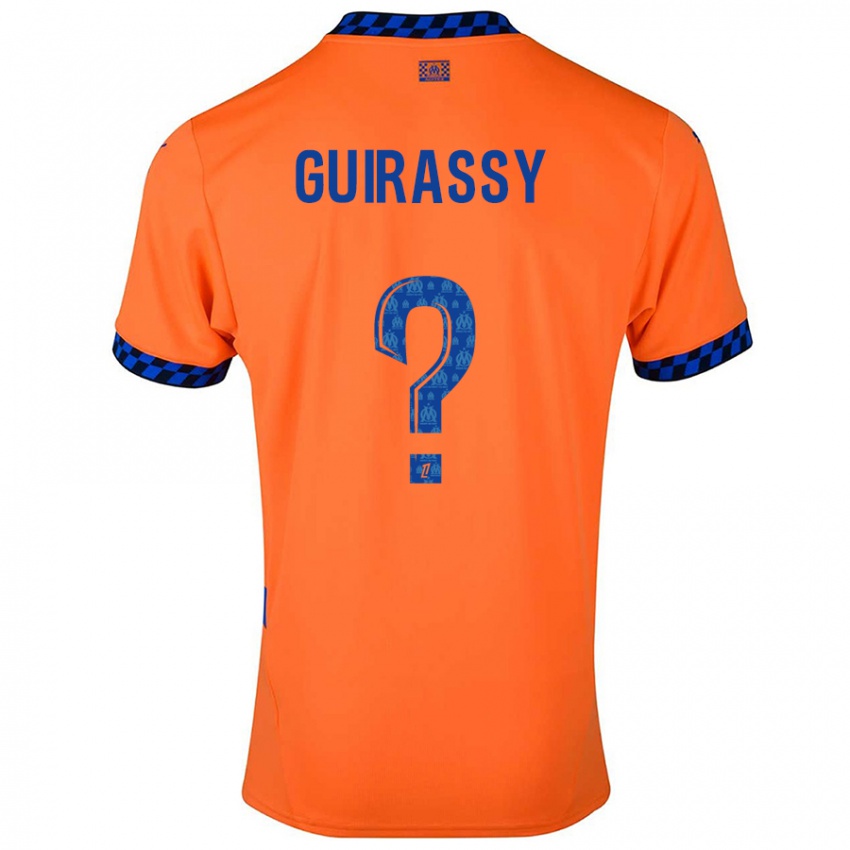 Kinder Moctar Guirassy #0 Orange Dunkelblau Ausweichtrikot Trikot 2024/25 T-Shirt