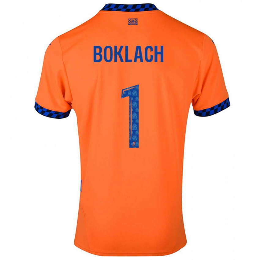 Kinder Kateryna Boklach #1 Orange Dunkelblau Ausweichtrikot Trikot 2024/25 T-Shirt