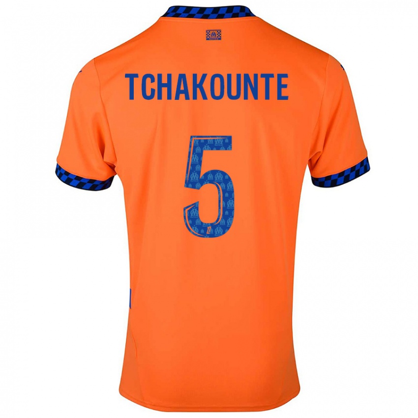 Kinder Annaëlle Tchakounté #5 Orange Dunkelblau Ausweichtrikot Trikot 2024/25 T-Shirt