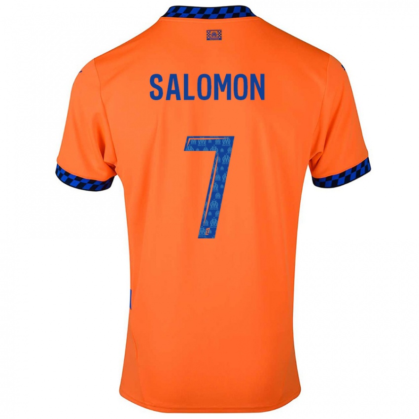 Kinder Maëva Salomon #7 Orange Dunkelblau Ausweichtrikot Trikot 2024/25 T-Shirt