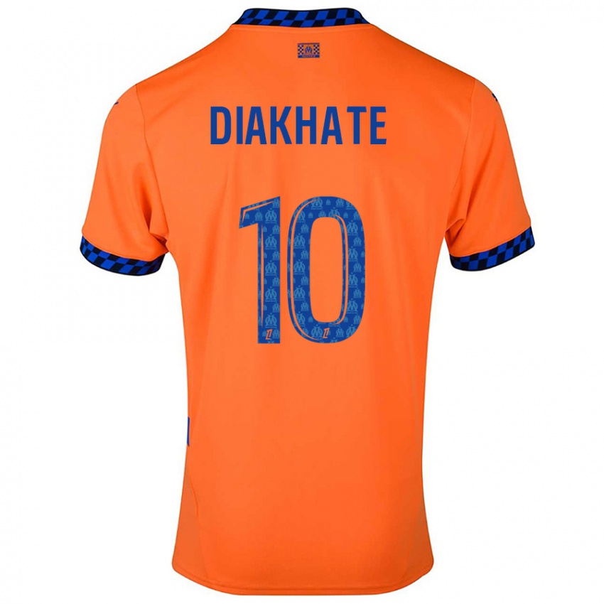 Kinder Ndeye Awa Diakhaté #10 Orange Dunkelblau Ausweichtrikot Trikot 2024/25 T-Shirt