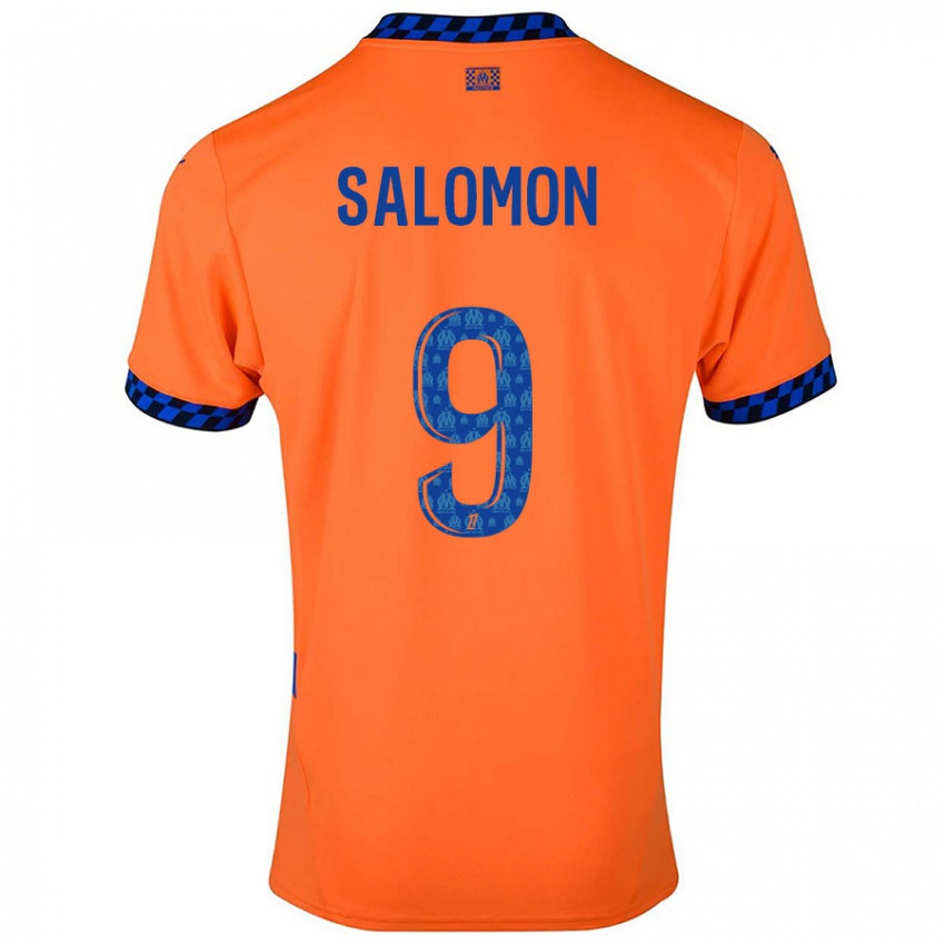 Kinder Maeva Salomon #9 Orange Dunkelblau Ausweichtrikot Trikot 2024/25 T-Shirt