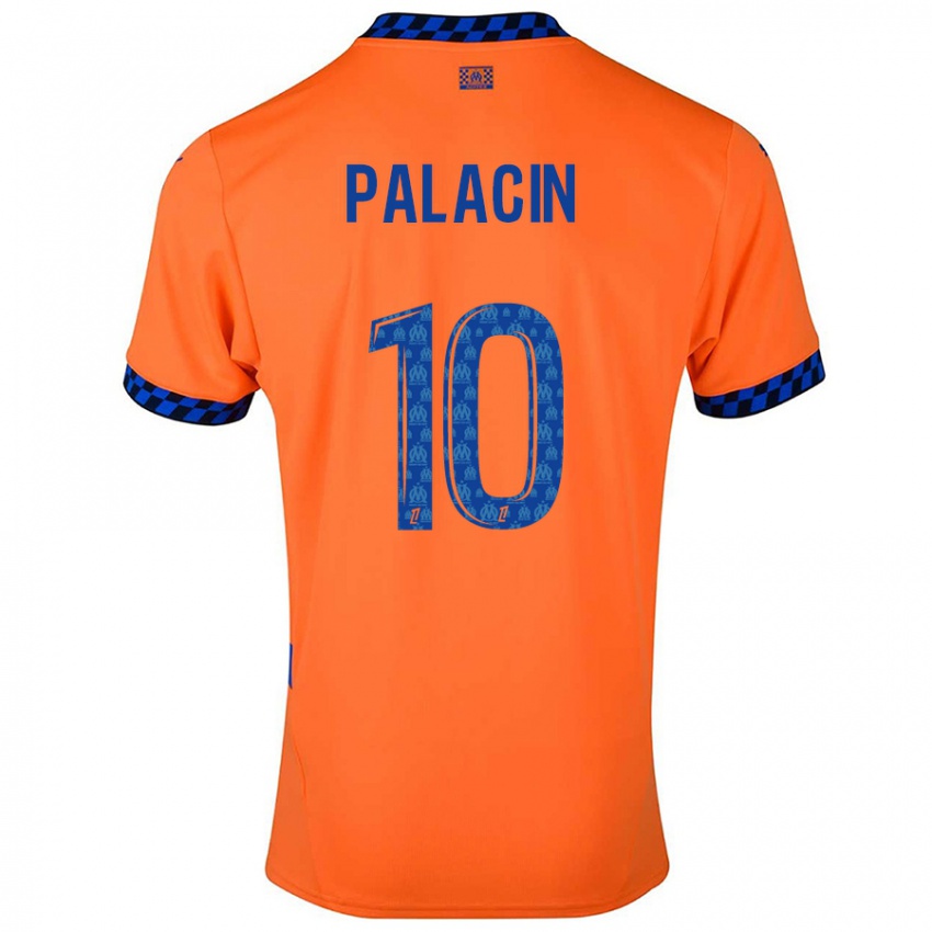 Kinder Sara Palacin #10 Orange Dunkelblau Ausweichtrikot Trikot 2024/25 T-Shirt