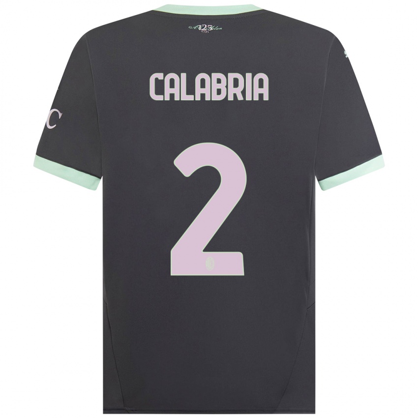 Kinder Davide Calabria #2 Grau Ausweichtrikot Trikot 2024/25 T-Shirt