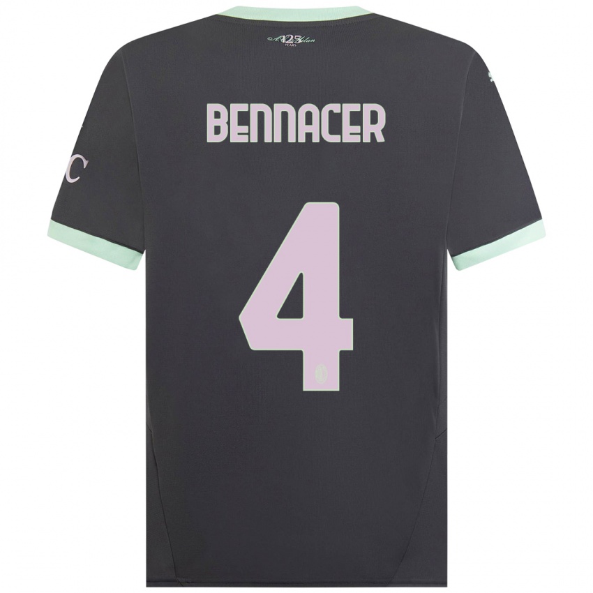 Kinder Ismael Bennacer #4 Grau Ausweichtrikot Trikot 2024/25 T-Shirt