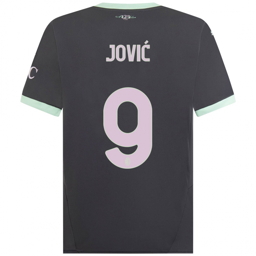 Kinder Luka Jovic #9 Grau Ausweichtrikot Trikot 2024/25 T-Shirt