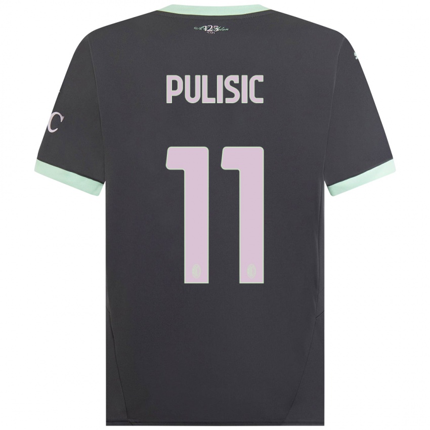 Kinder Christian Pulisic #11 Grau Ausweichtrikot Trikot 2024/25 T-Shirt