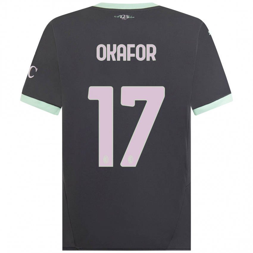 Kinder Noah Okafor #17 Grau Ausweichtrikot Trikot 2024/25 T-Shirt