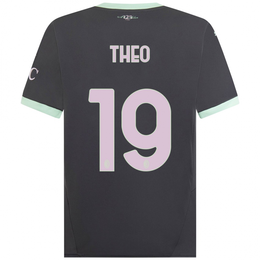 Kinder Theo Hernandez #19 Grau Ausweichtrikot Trikot 2024/25 T-Shirt