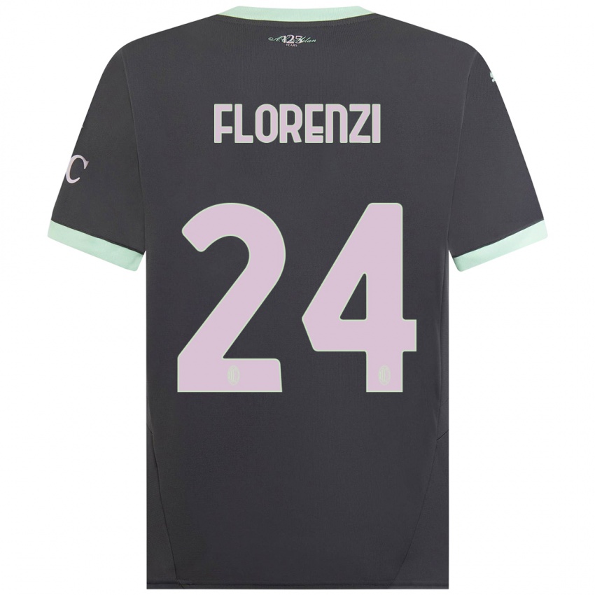 Kinder Alessandro Florenzi #24 Grau Ausweichtrikot Trikot 2024/25 T-Shirt