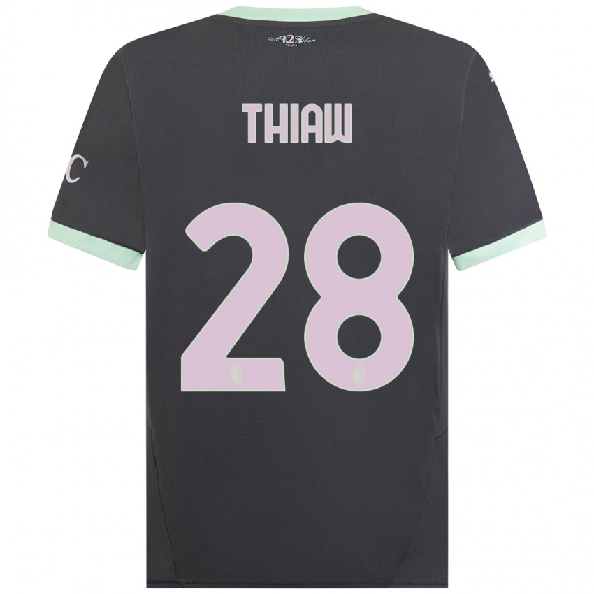 Kinder Malick Thiaw #28 Grau Ausweichtrikot Trikot 2024/25 T-Shirt